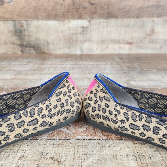 Rothy's Girls 3 Kids Loafer Leopard Print Knit Fabric Slip On Everyday Shoes - Picture 4 of 10
